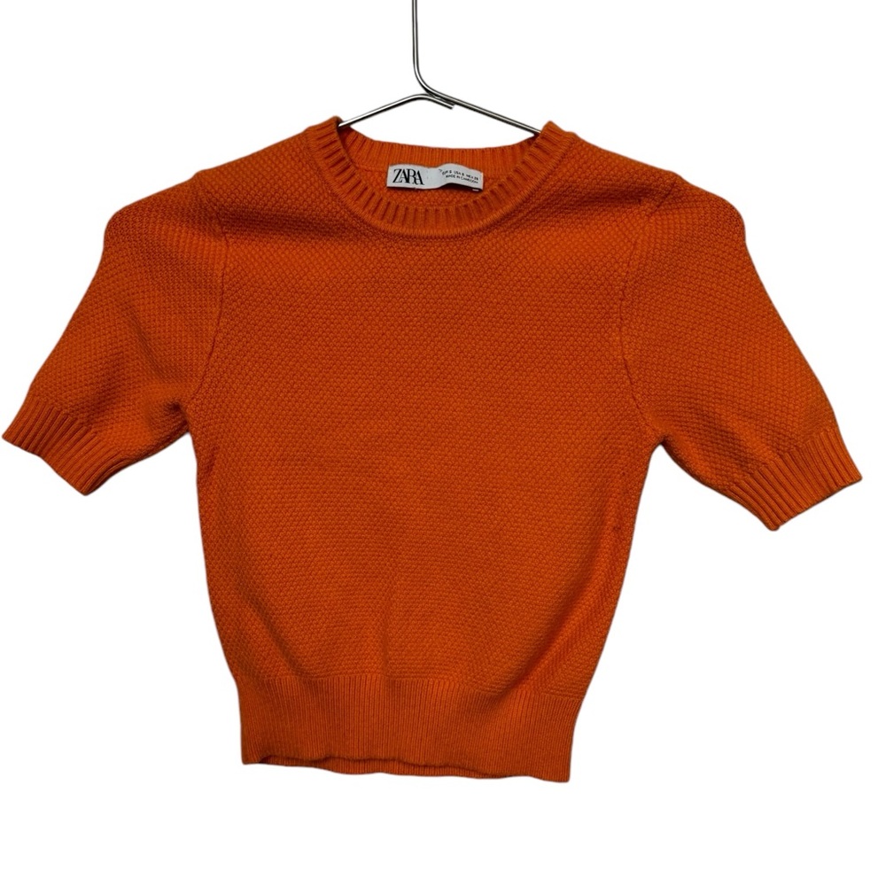 Beautiful Orange High End Zara Women’s S Short Sleeve Sweatshirt MINTY